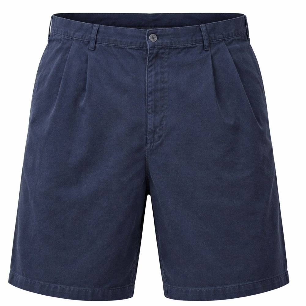 Cambridge Classics Chino Shorts Mens 40 Navy‎ Blue Pleated Cotton Twill Casual
